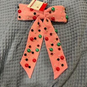 Michaels Pink Hair Bow with Multicolor Beads